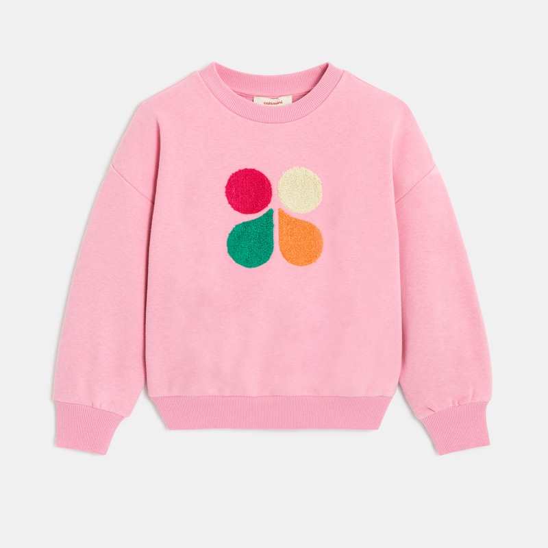 Sweat fille rose en coton recyclé Catimini