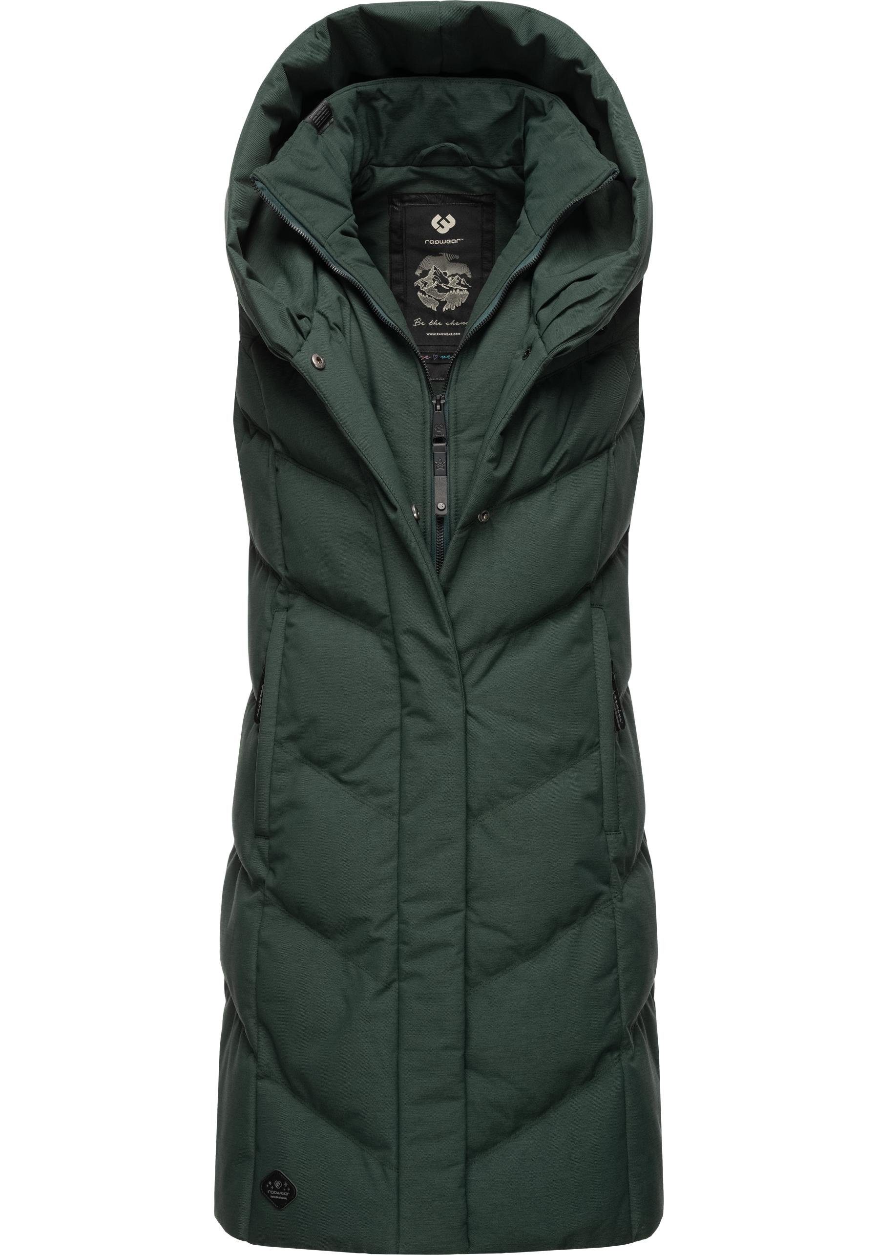 Ragwear Steppweste Natalka Vest stylische, gesteppte Winterweste mit gefütterter Kapuze