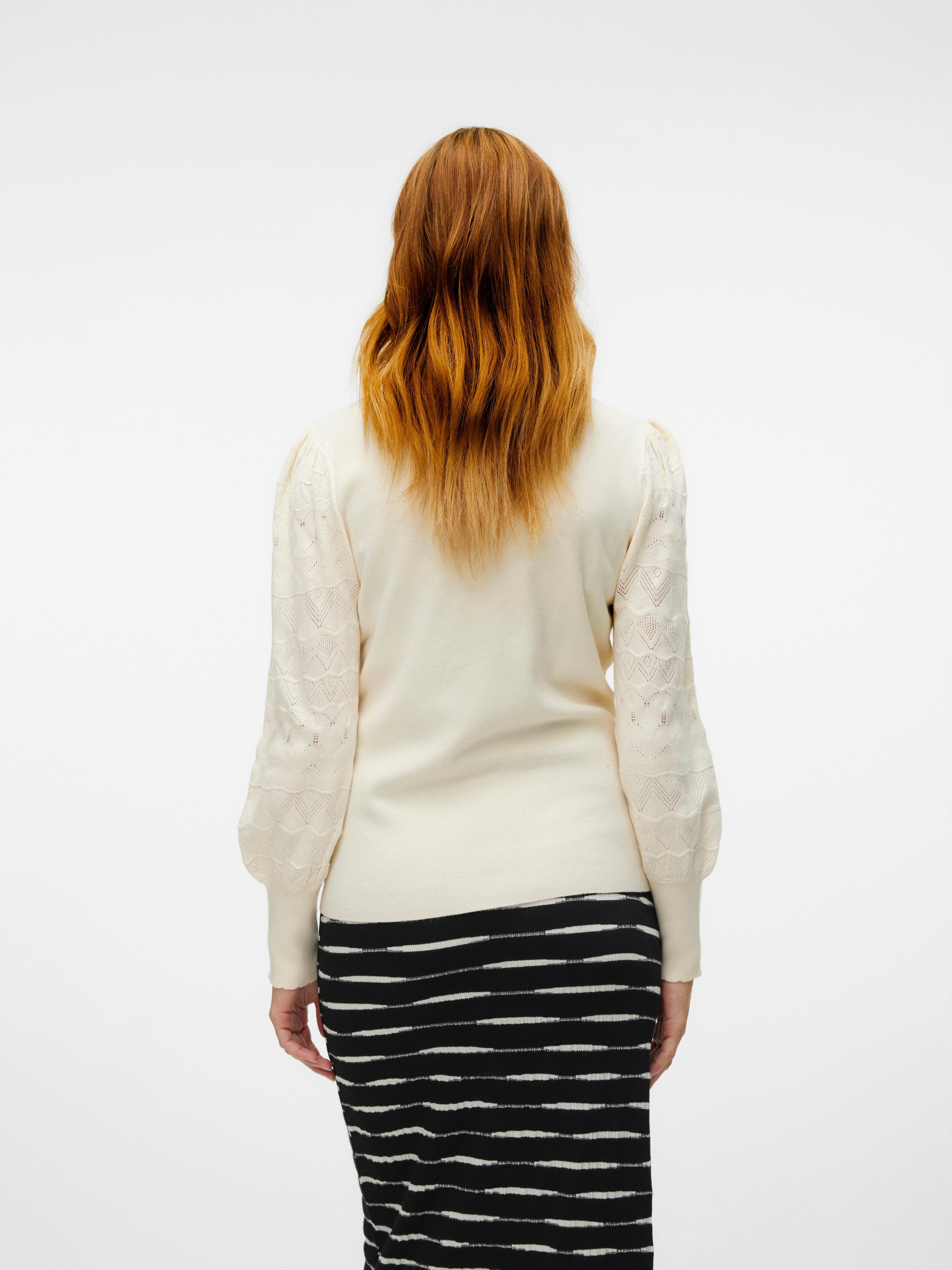 Normal geschnitten Hoch geschlossen Ballonu00E4rmel Pullover