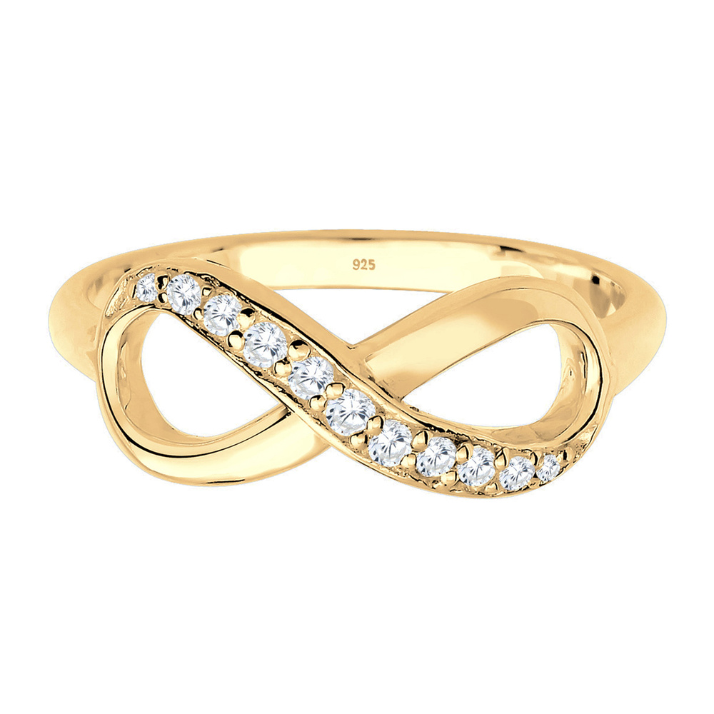 Elli Elli Bague Femmes Symbole Infinité Tendance Éternité avec Cristaux de Zirconium e Bague