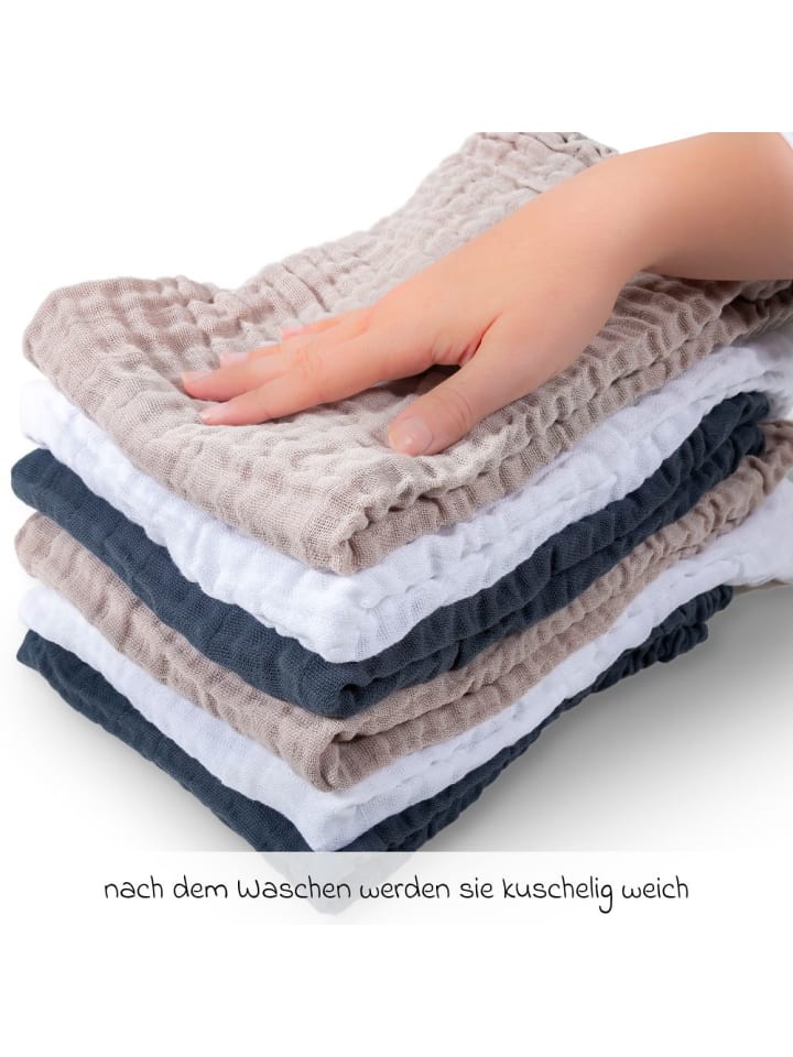 Makian Mullwindel / Mulltuch 6er Pack 80 x 80 cm - Graphit in beige,grau günstig kaufen onesize