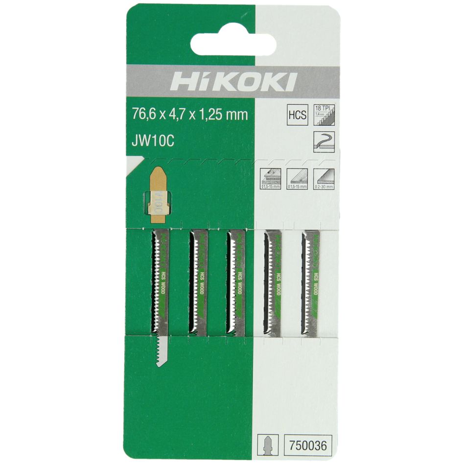 HiKOKI Accessoires 750036 5 decoupeerzaagbladen hout HCS JW10C/T101AO