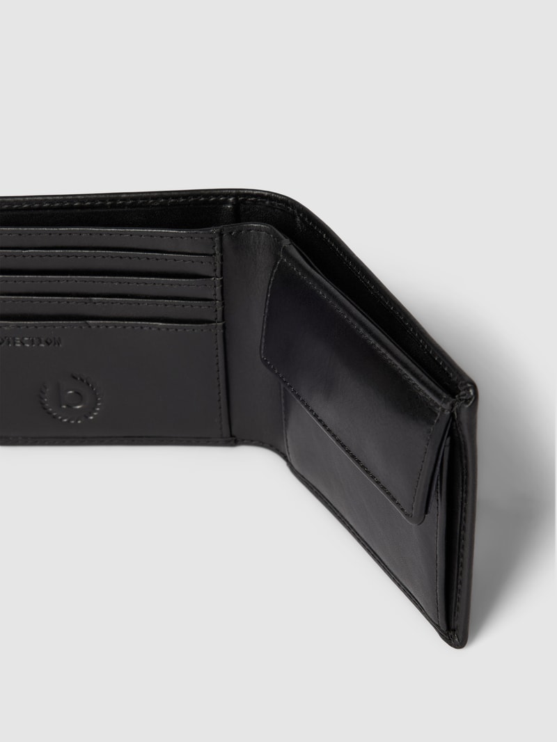 Portemonnaie mit Label-Details Modell 'Romano' in schwarz