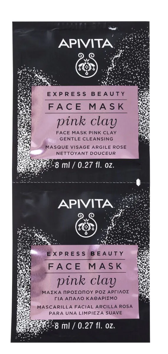 Apivita Express Beauty Μάσκα Προσώπου με Απαλό Καθαρισμό και Ροζ Άργιλο