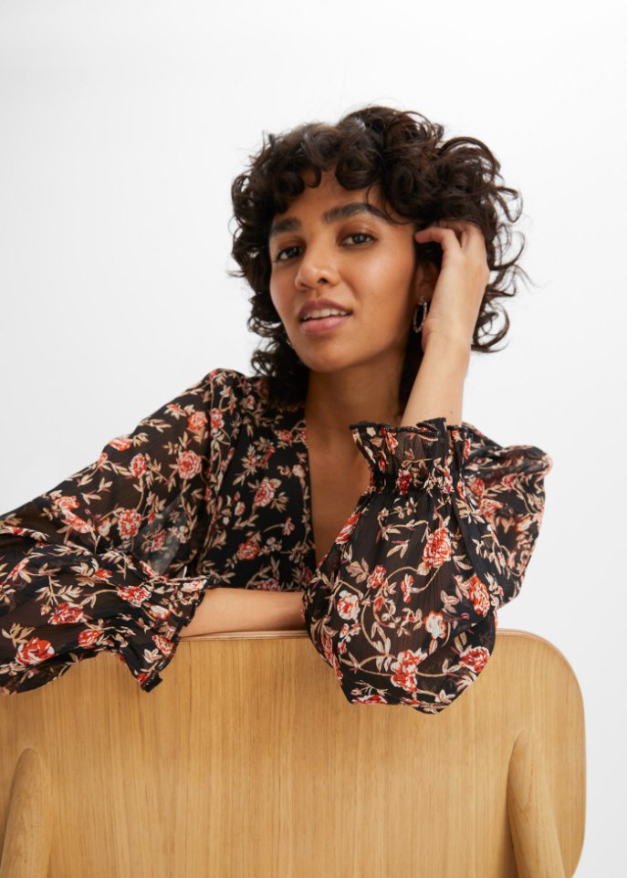 bedruckte Bluse aus recyceltem Polyester