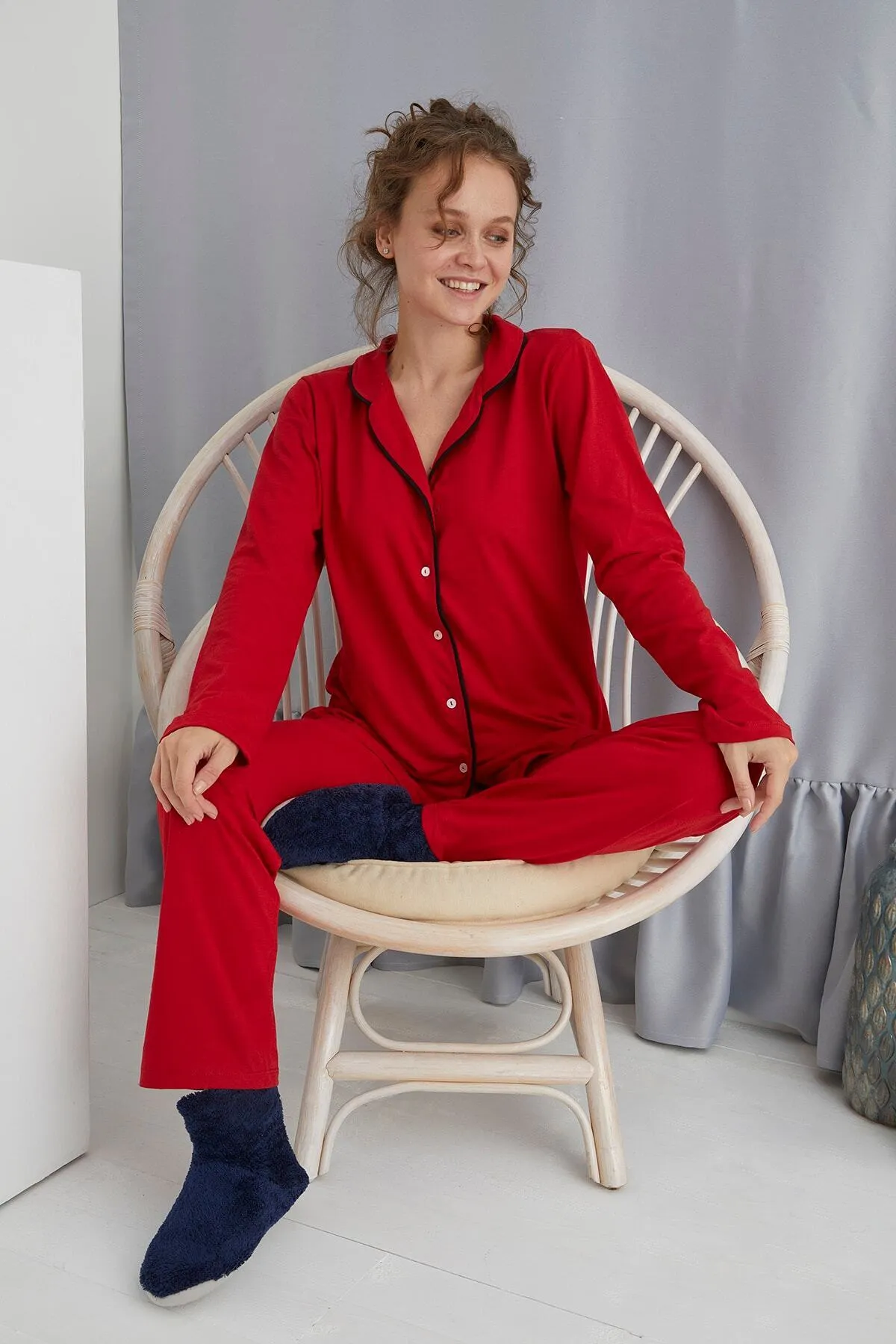 STRAWBERRY  Pyjama-Set mit Knöpfen