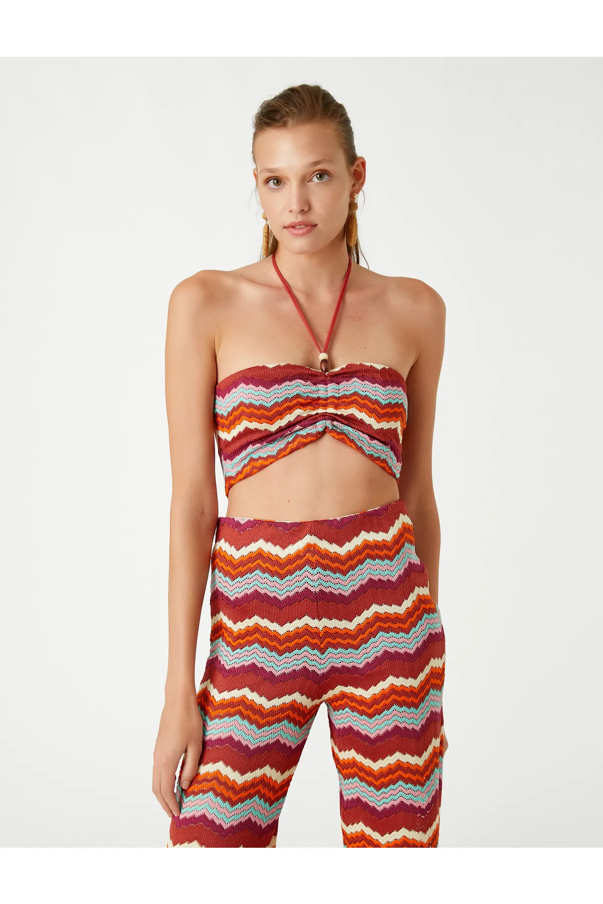 Koton  Neckholder-Bustier mit Perlendetail