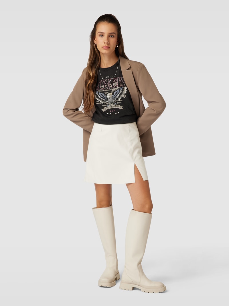 Minirock mit Beinschlitz Modell 'CLARA' in offwhite