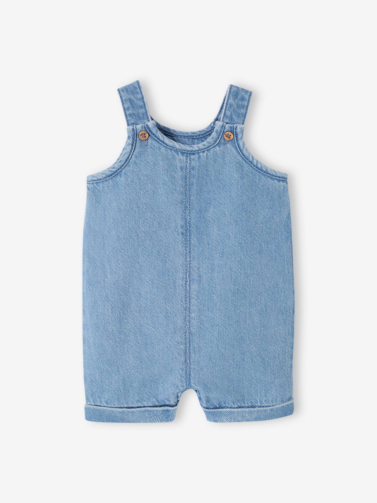 Vertbaudet Baby-Set: Latz-Shorts, Body & Sonnenhut - bleached