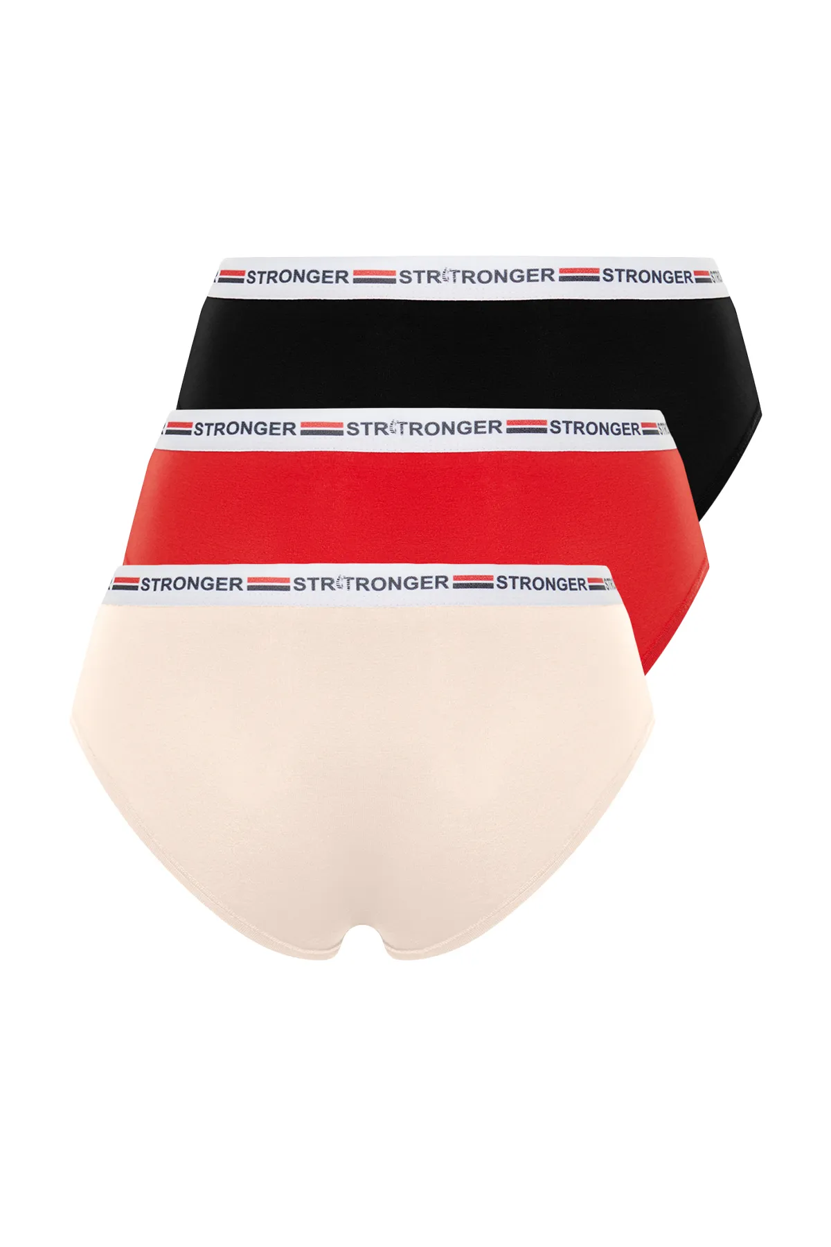 Trendyol Collection  3er-Pack mehrfarbige Hipster-Höschen aus Baumwolle – Gummidetails THMSS24KU00036