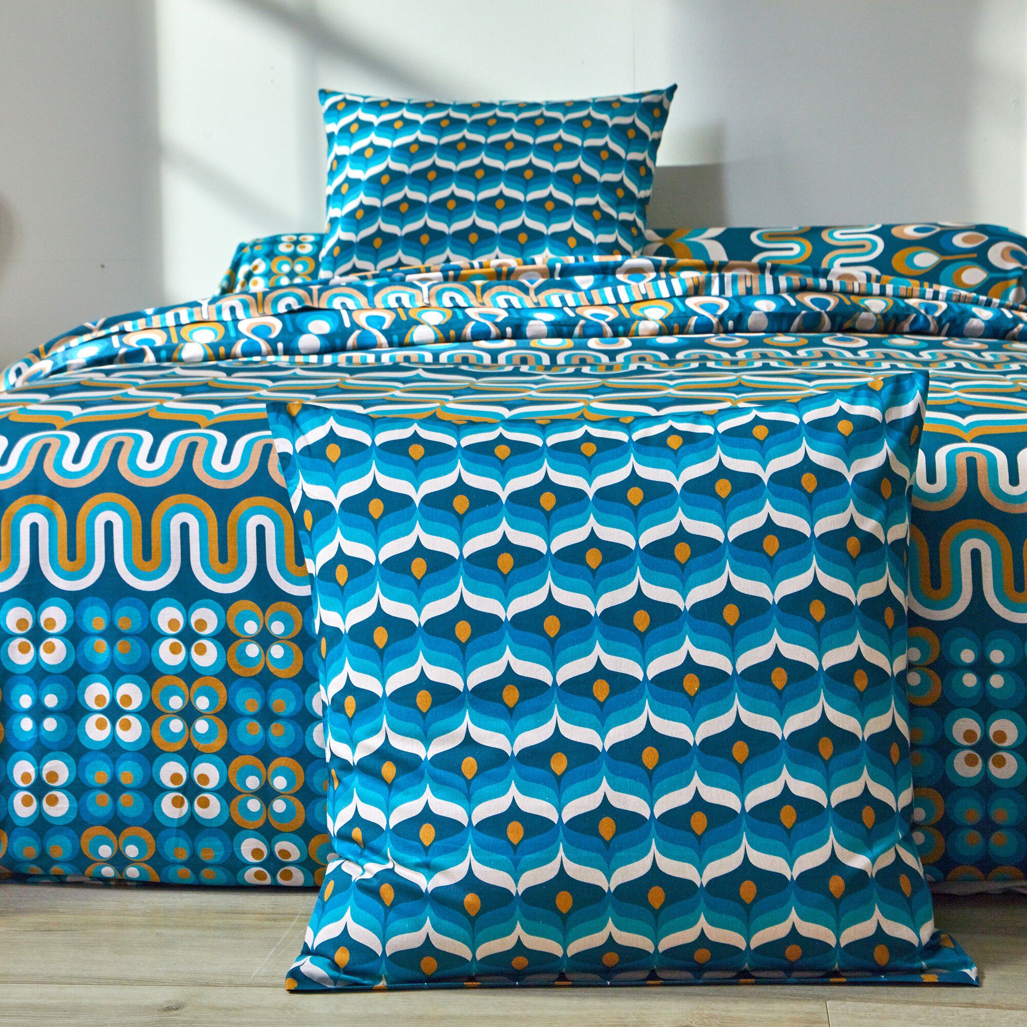 Linge de lit Irène en coton imprimé