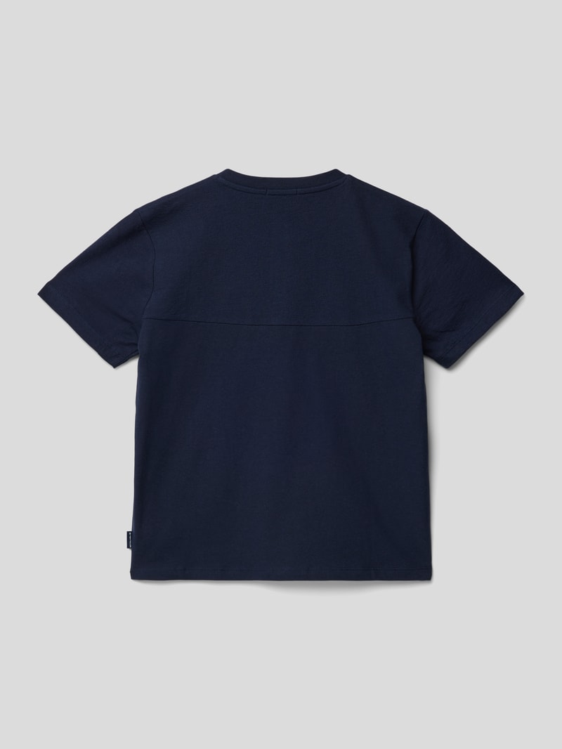 T-Shirt mit Brusttasche in marineblau