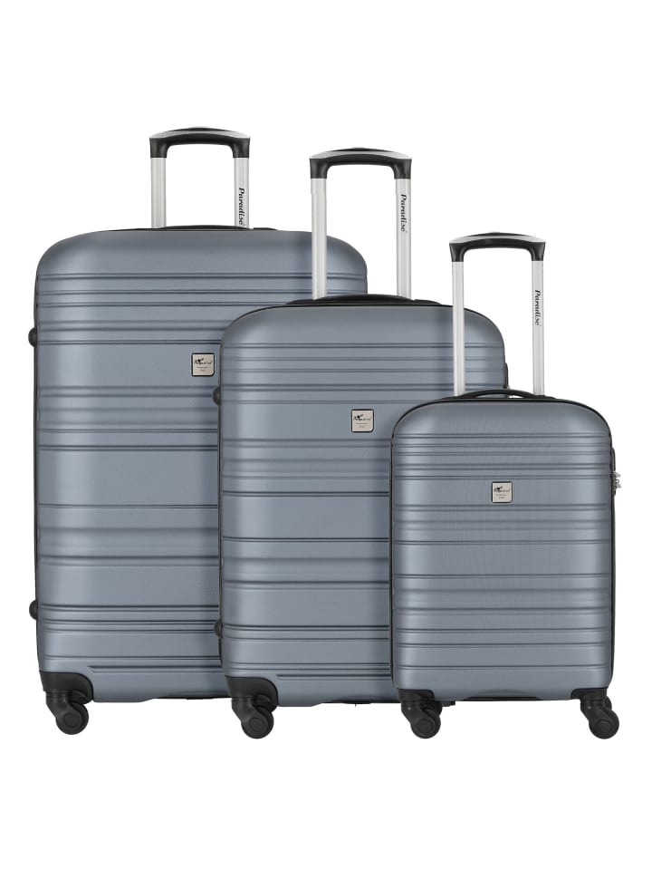 Check.In Paradise 4 Rollen Kofferset 3-teilig in silber günstig kaufen onesize
