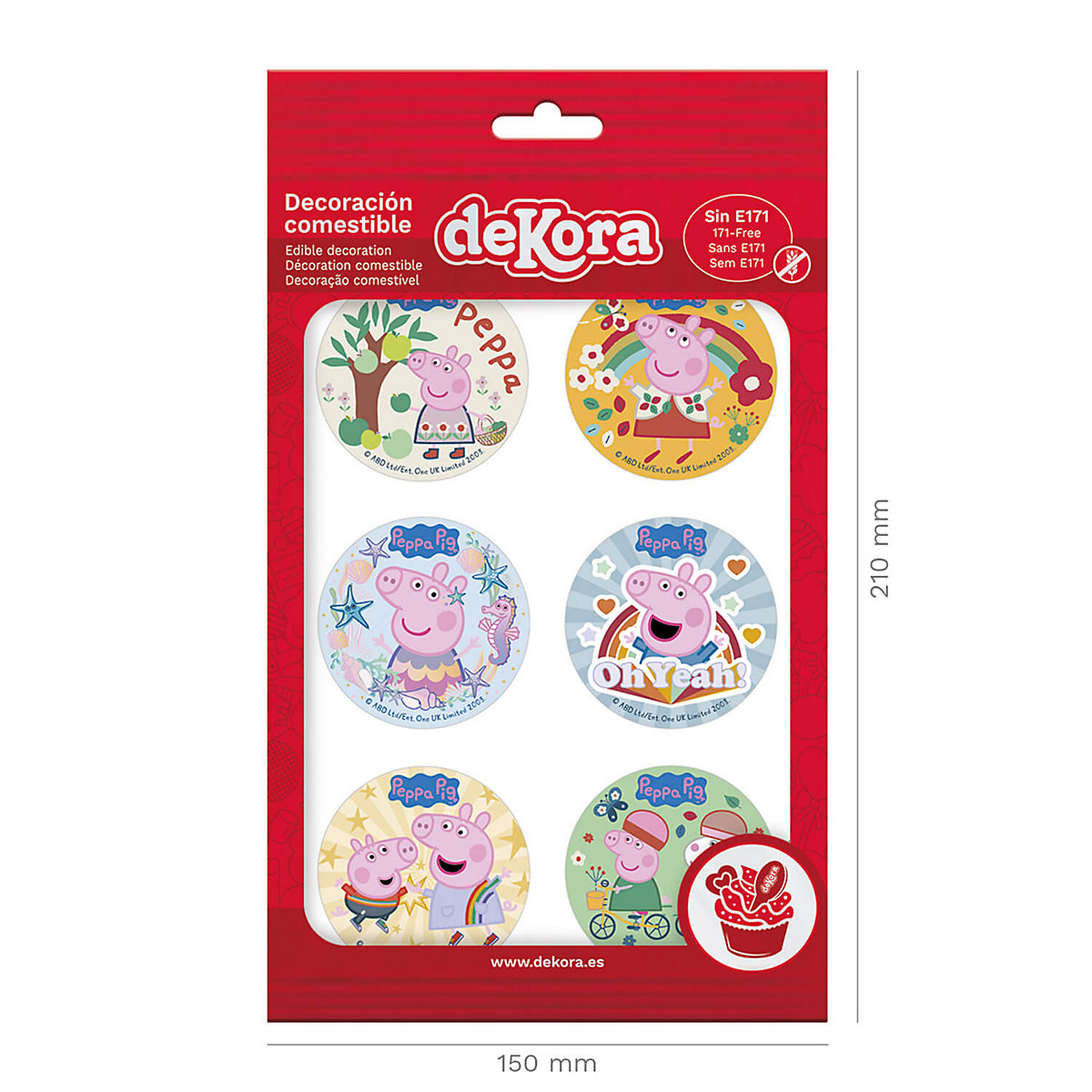 Essbare Muffinaufleger Peppa Wutz, rund, 5.8cm