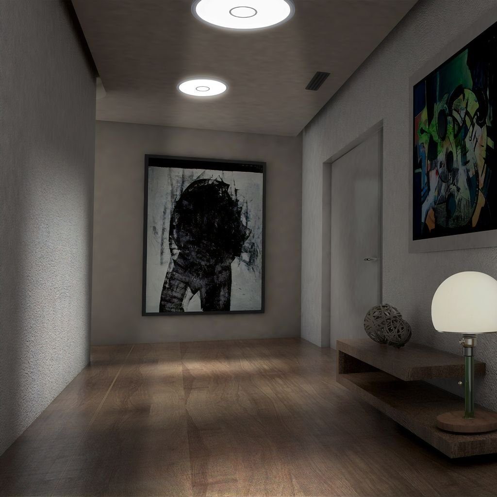 B.K.Licht Deckenleuchte LED Deckenlampe ultraflach Ø29,3x2,8cm weiß-silber - BKL1239, LED fest integriert, Neutralweiß, 18W 2.400lm 4000K IP20 rund