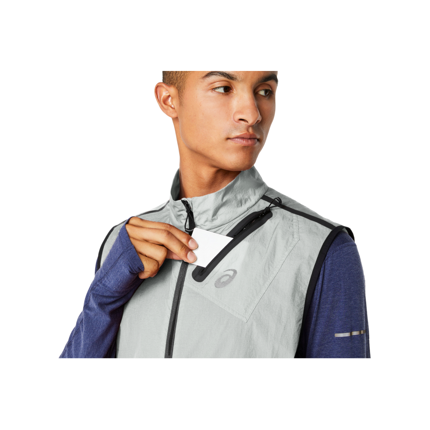 Asics Metarun Packable Weste Grau F021