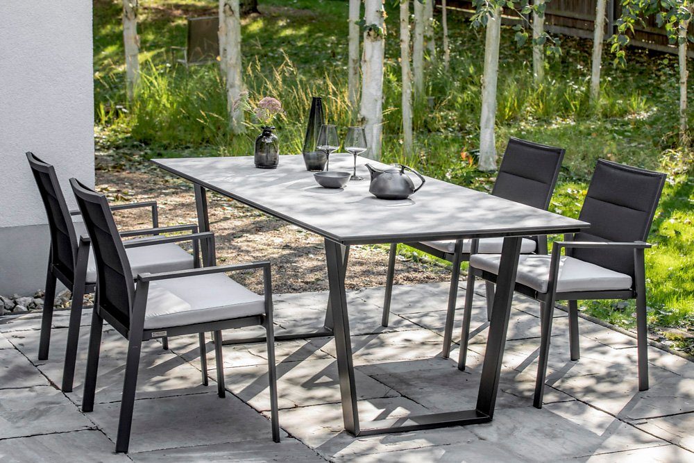 NIEHOFF GARDEN Gartentisch Niehoff Noah Tisch Aluminium Trapezkufe Anthrazit/HPL (1)