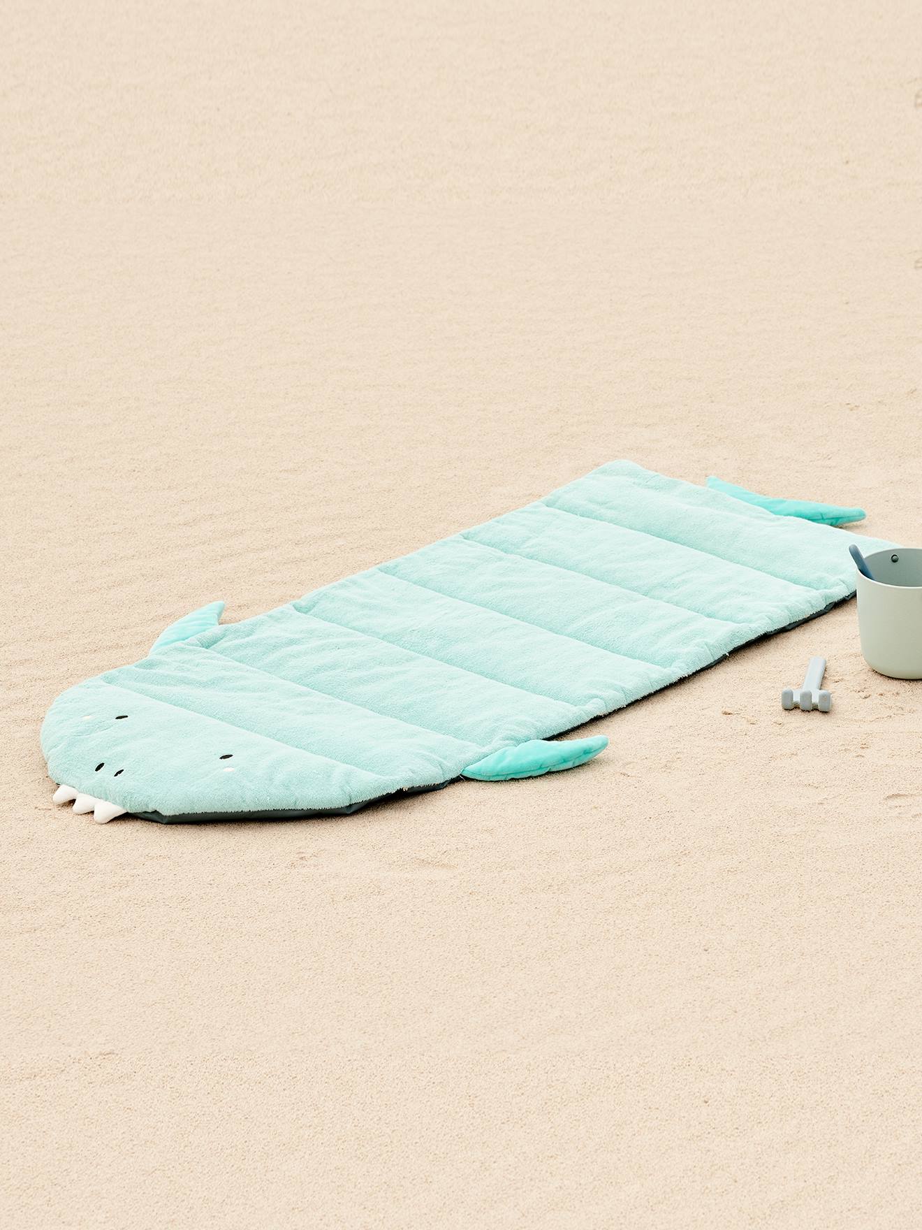 Vertbaudet Kinder Strandmatte FISH - hellblau