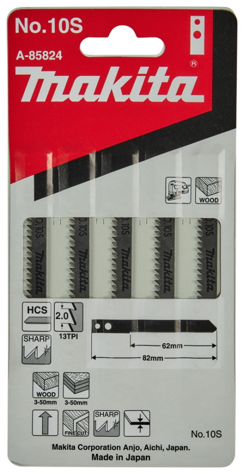 Makita Tilbehør A-85824 Stiksavklinge NO10S 5 dele