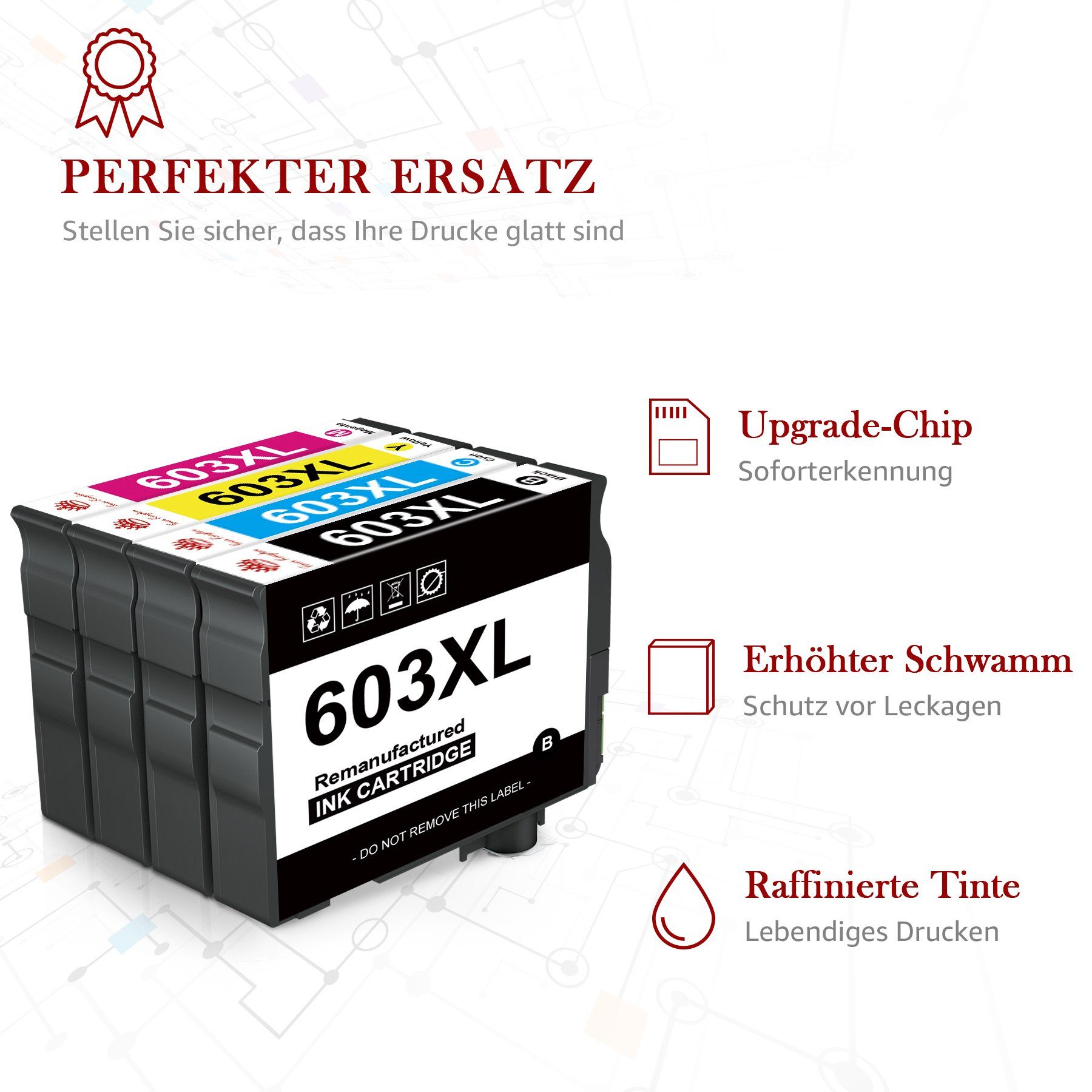 Toner Kingdom ersetzt Epson 603XL 603 XL Tintenpatrone (für Epson Expression Home XP-3150 XP-3155 XP-4105 XP-4155, für XP2100 XP2105 XP3100 XP3105 XP4100 XP4150)