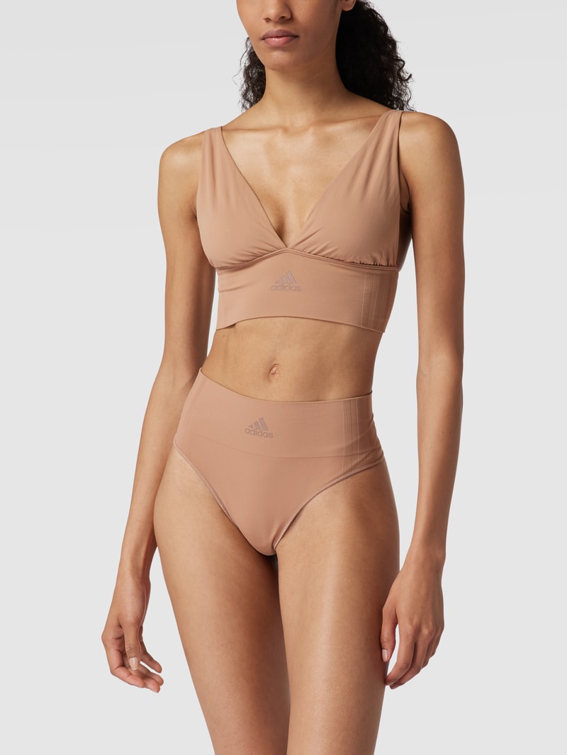 Bustier mit Logo-Print in hellbraun