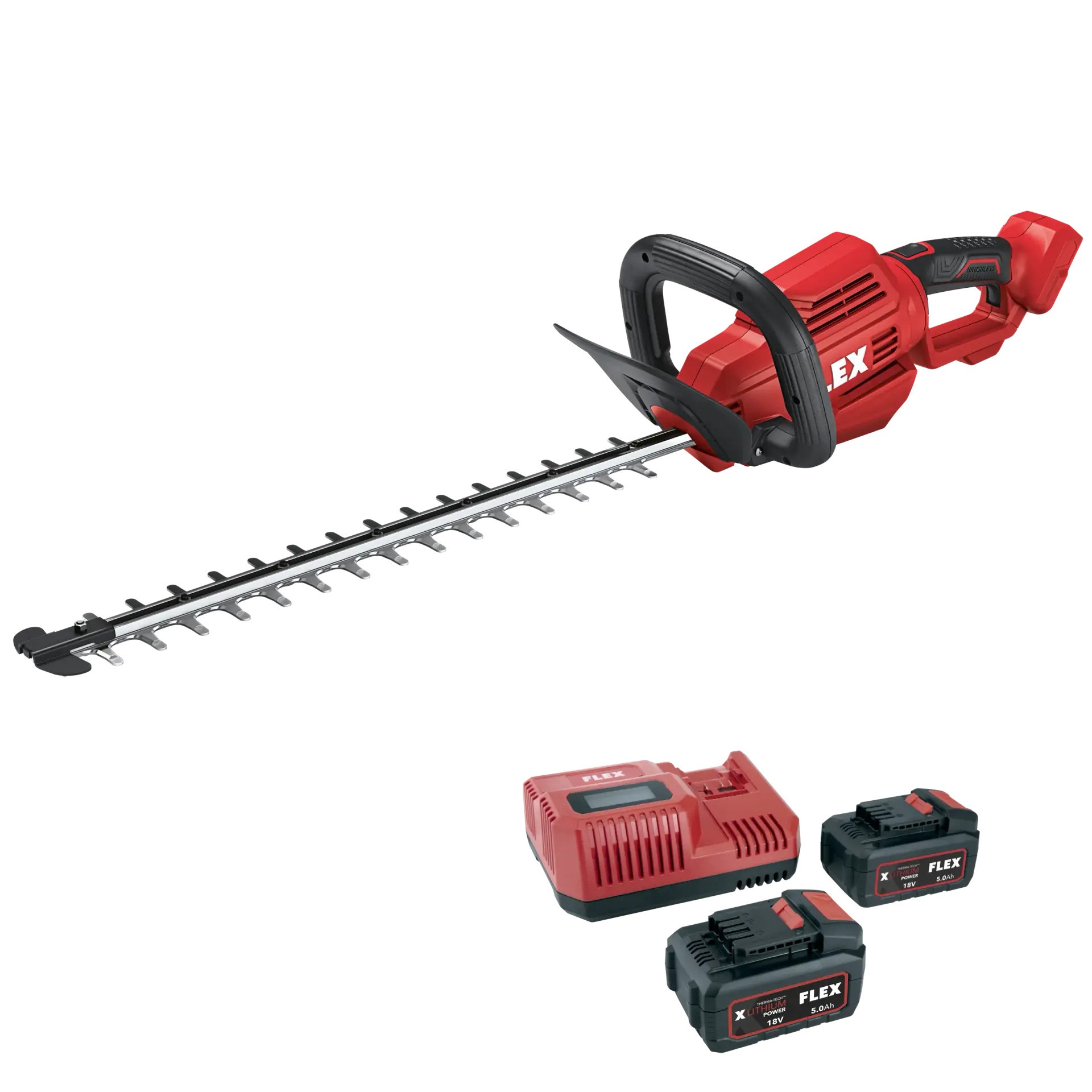 Tagliasiepi a batteria Flex-tools 535135 GHT 55 18-EC + P-SET 55 R, 18V 5.0Ah agli ioni di litio
