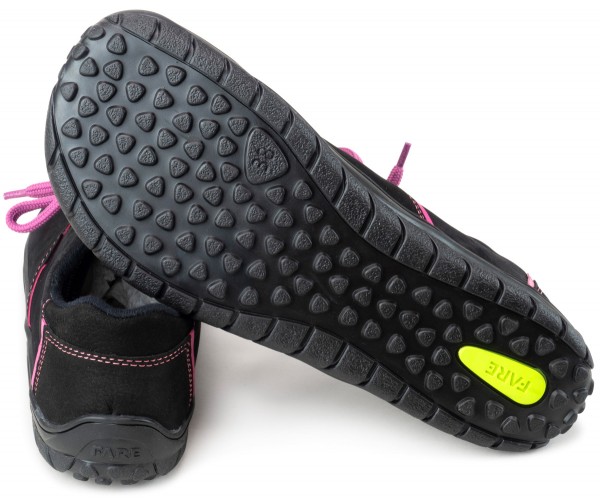 Fare Bare |vB ~ LowCut Leder Schnürer + Tex ~ Schwarz/Pink