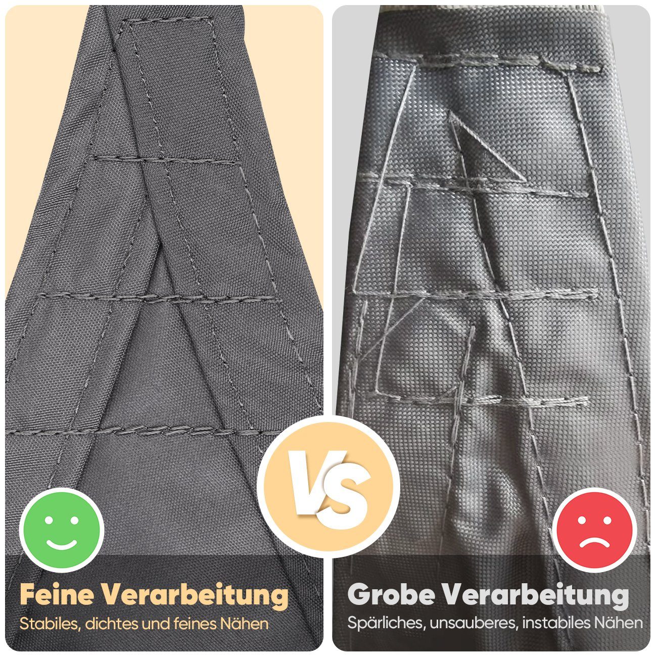 Sekey Sonnensegel Sonnensegel Wasserdicht PES Sonnenschutzsegel mit Seilen