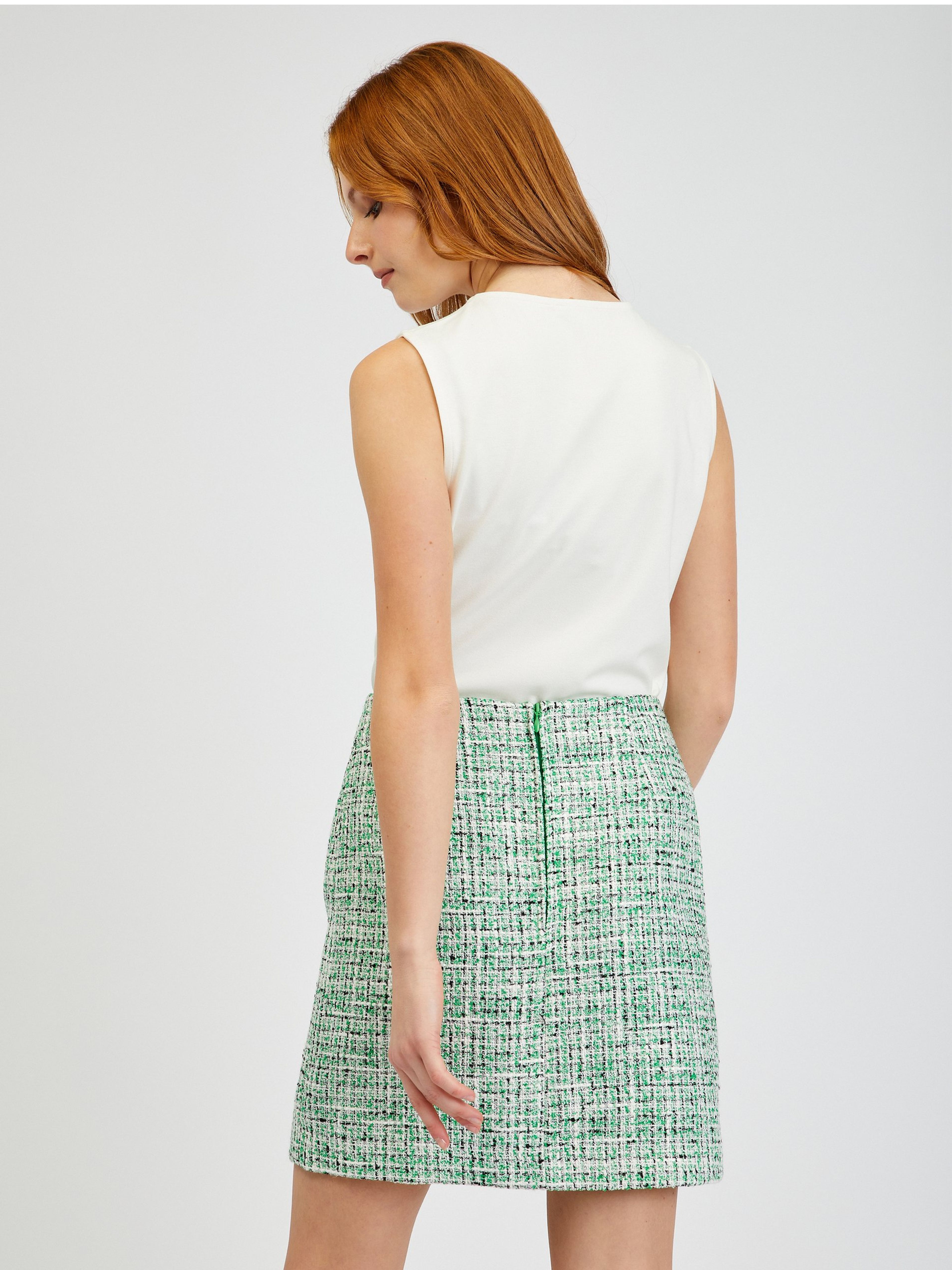 Grüner Damen-Tweed-Rock ORSAY