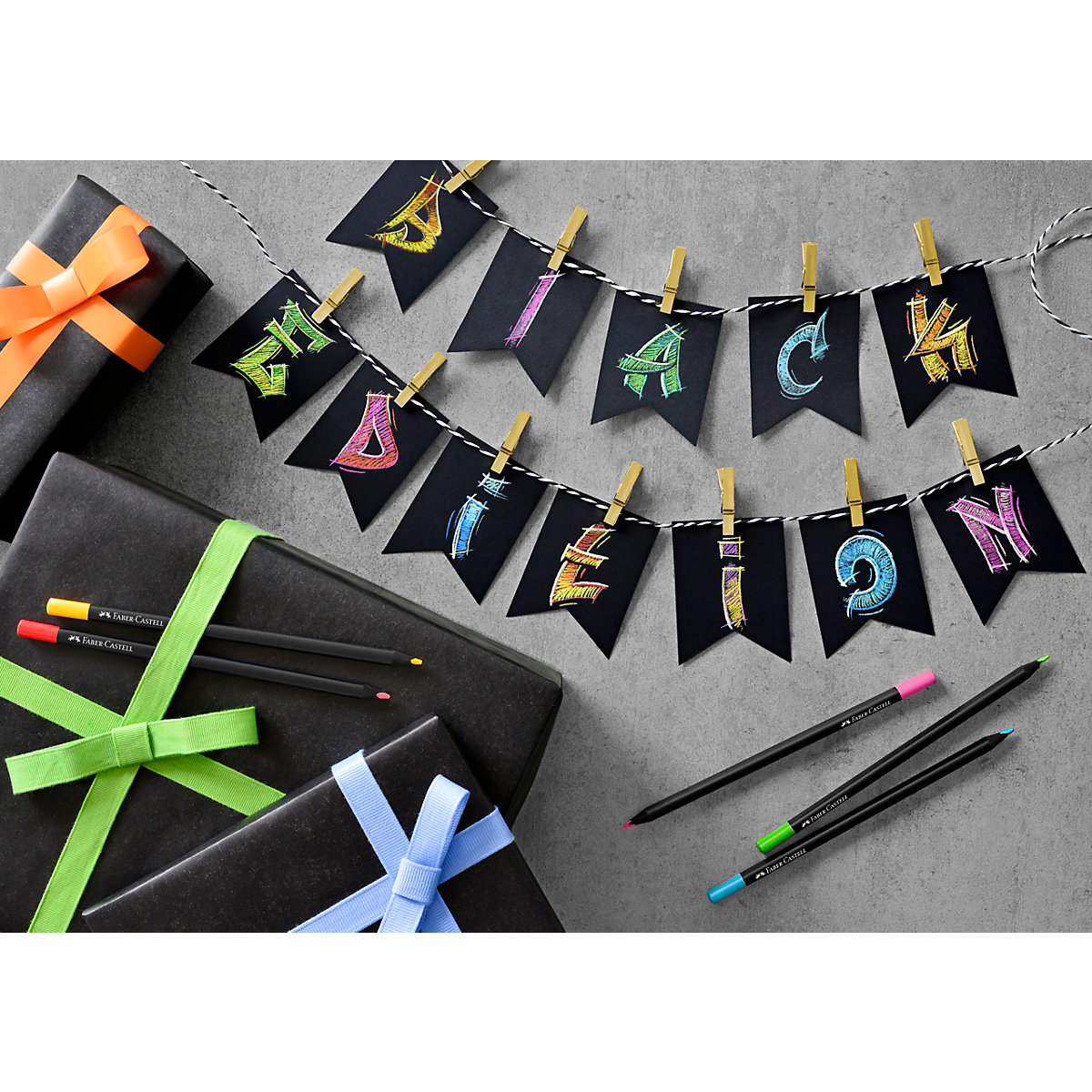 Black Edition Dreikant-Buntstifte, 24 Farben