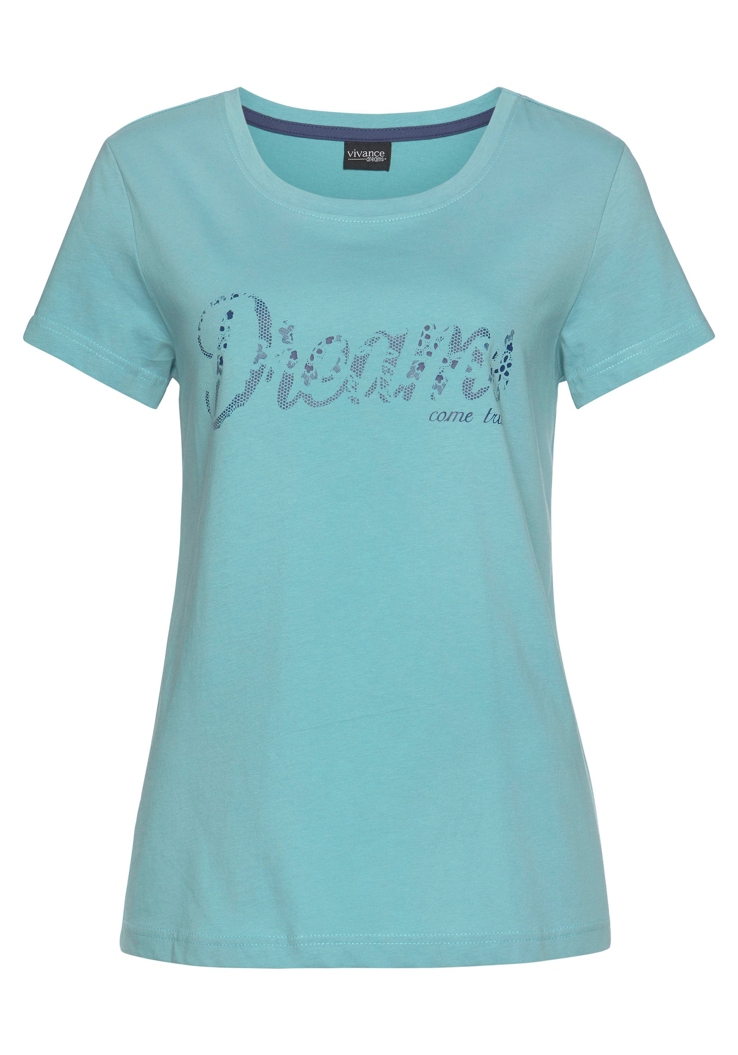 Vivance Dreams Pyjama (Set, 3 tlg) mit Frontschriftzug