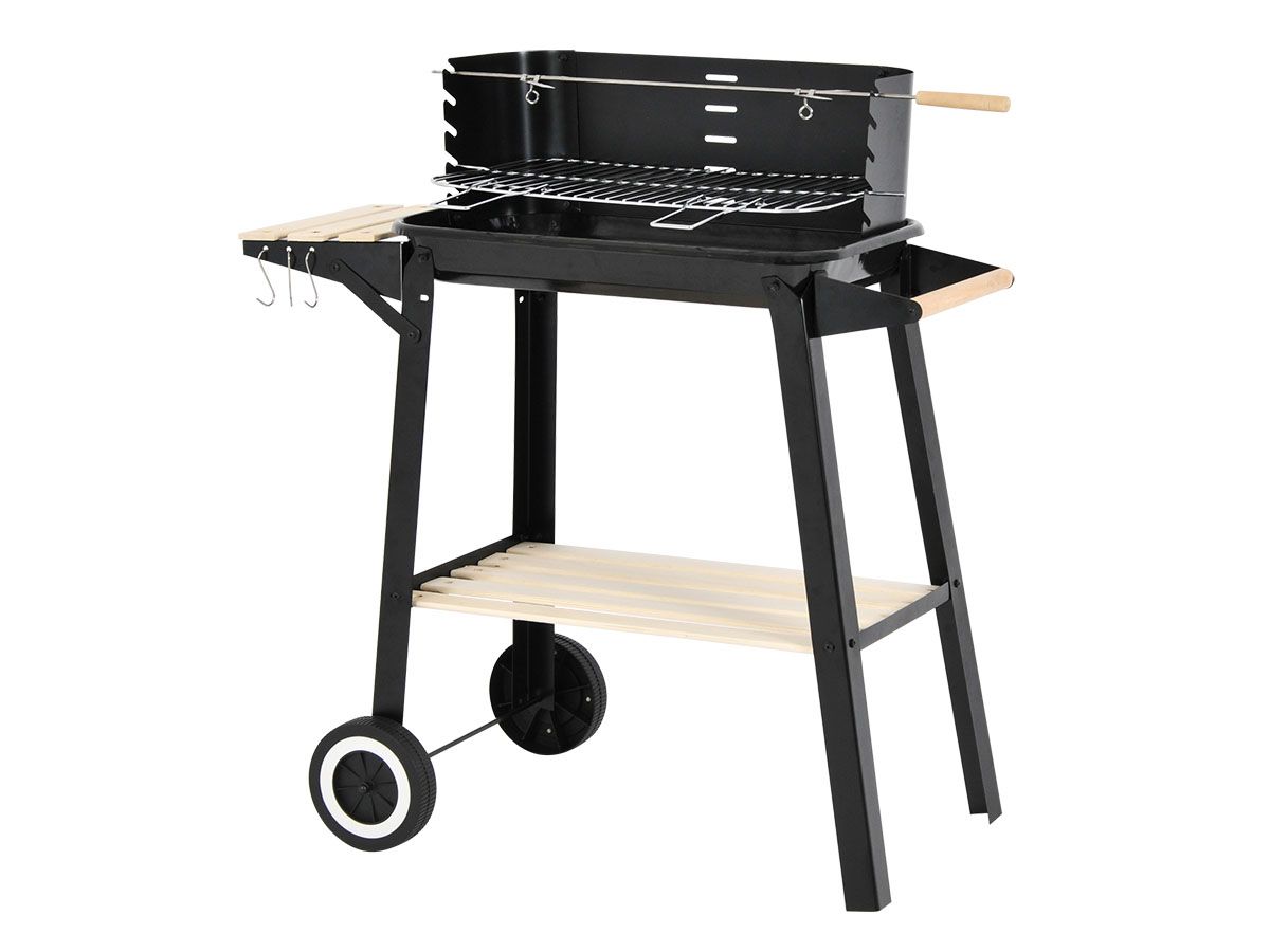 Rechteckiger Grill auf Rädern