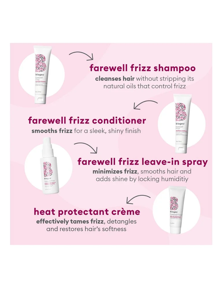 Cestovní sada péče o vlasy Briogeo Mini Farewell Frizz Smooth + Shine - cestovní sada péče o vlasy