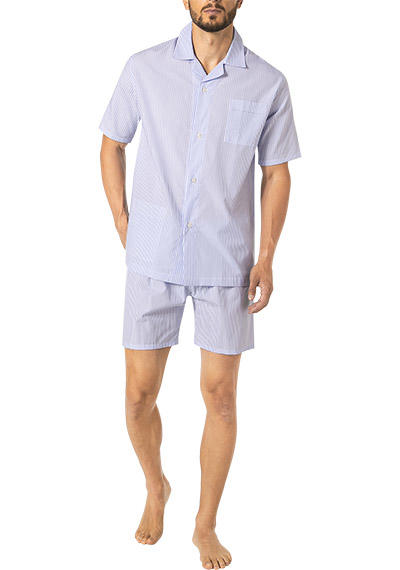 Novila, Pyjama, Baumwoll-Popeline, hellblau gestreift
