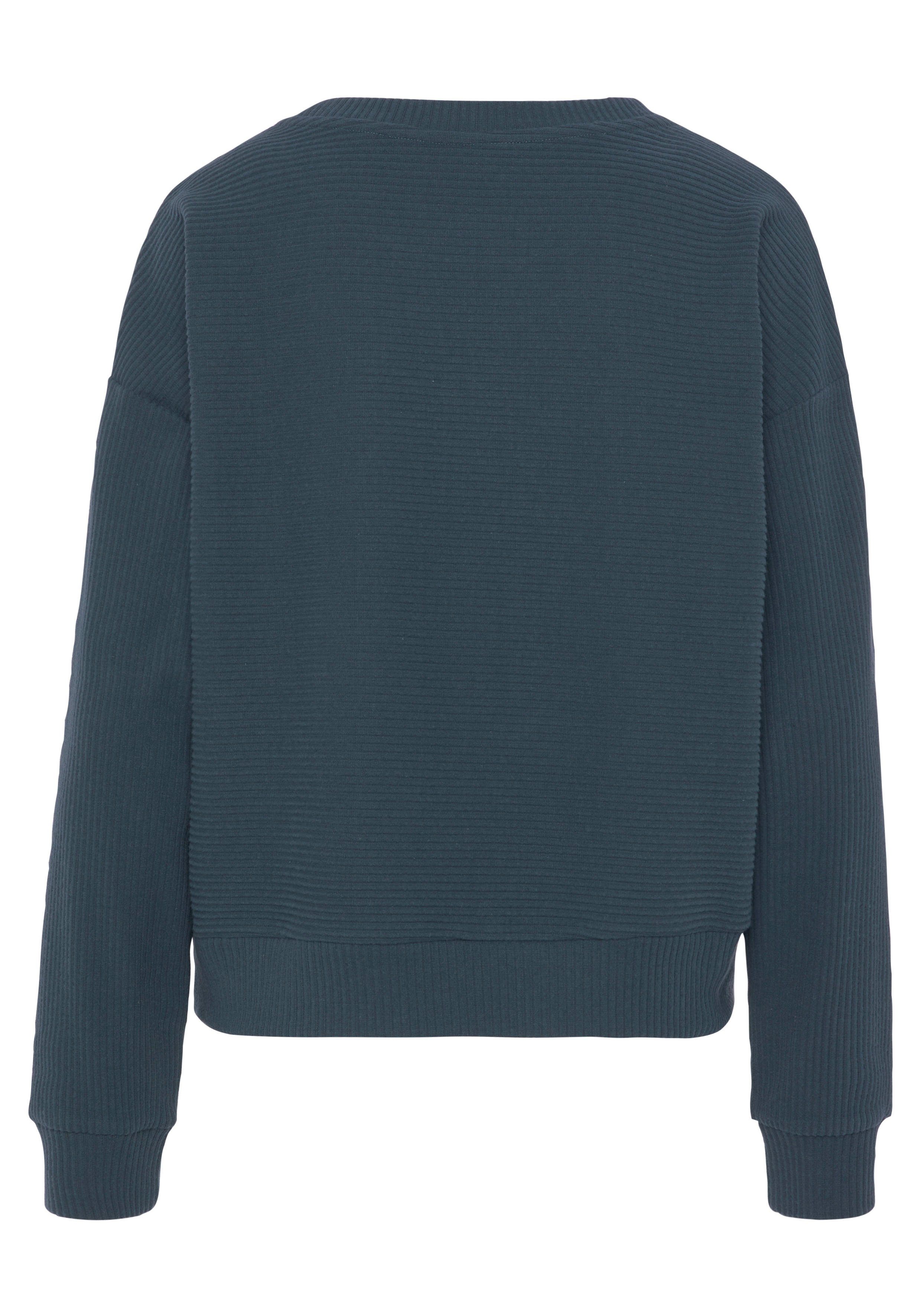 s.Oliver Sweatshirt aus Ripp-Qualität mit überschnittenen Schultern, Loungeanzug