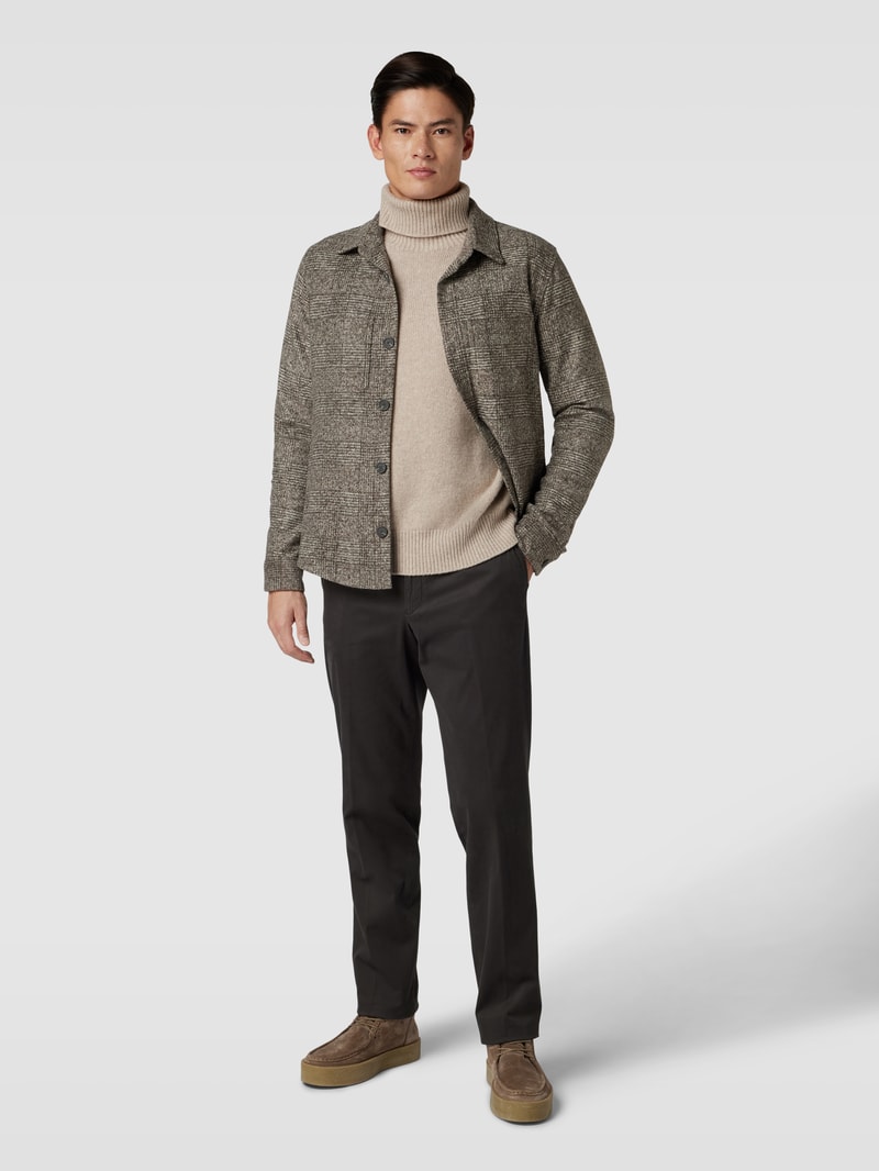 Regular Fit Bundfaltenhose Modell 'PEAKER' in dunkelgrau