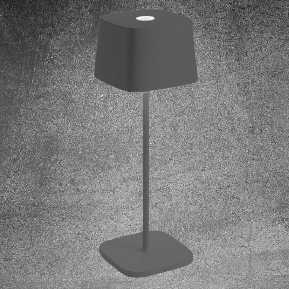 Zafferano LED Tischleuchte LED Akku Tischleuchte Ofelia Pro in Dunkelgrau 2,2W 150lm IP65 2200 -, keine Angabe, Leuchtmittel enthalten: Ja, fest verbaut, LED, warmweiss, Tischleuchte, Nachttischlampe, Tischlampe