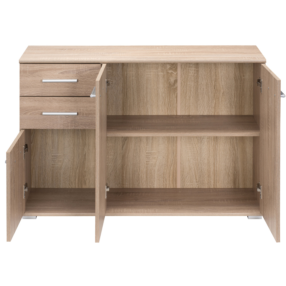 Casaria Sideboard Kommode eiche mit 3 Türen und 2 Schubladen