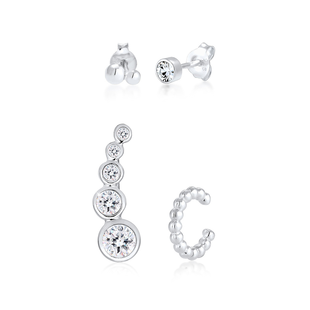 Elli Elli Boucles d'Oreilles Earcuff Ear Climber avec des Cristaux Boucles d'Oreilles  Boucles d'oreilles