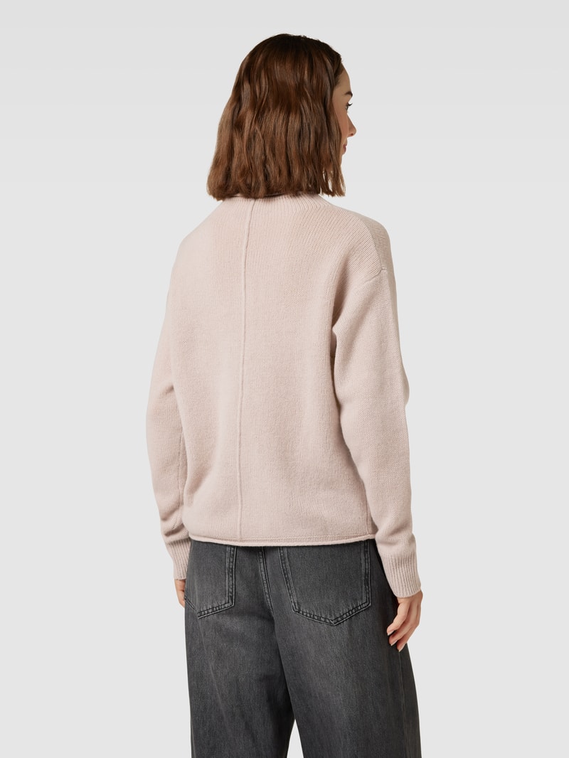 Strickpullover mit Rundhalsausschnitt in hellrosa