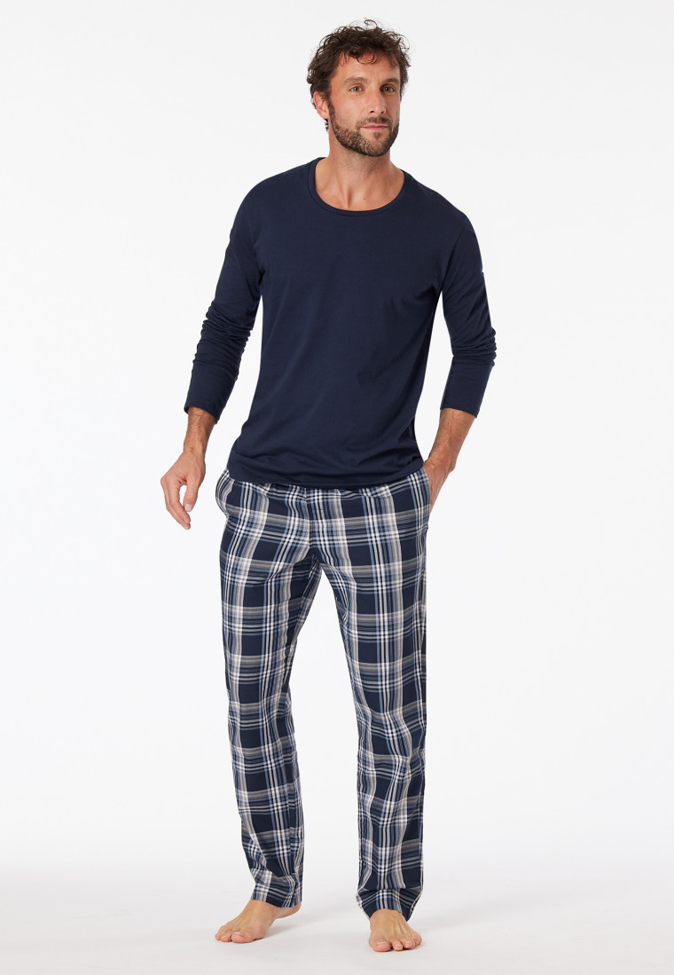 Shirt langarm Jersey rundhals dunkelblau - Mix+Relax