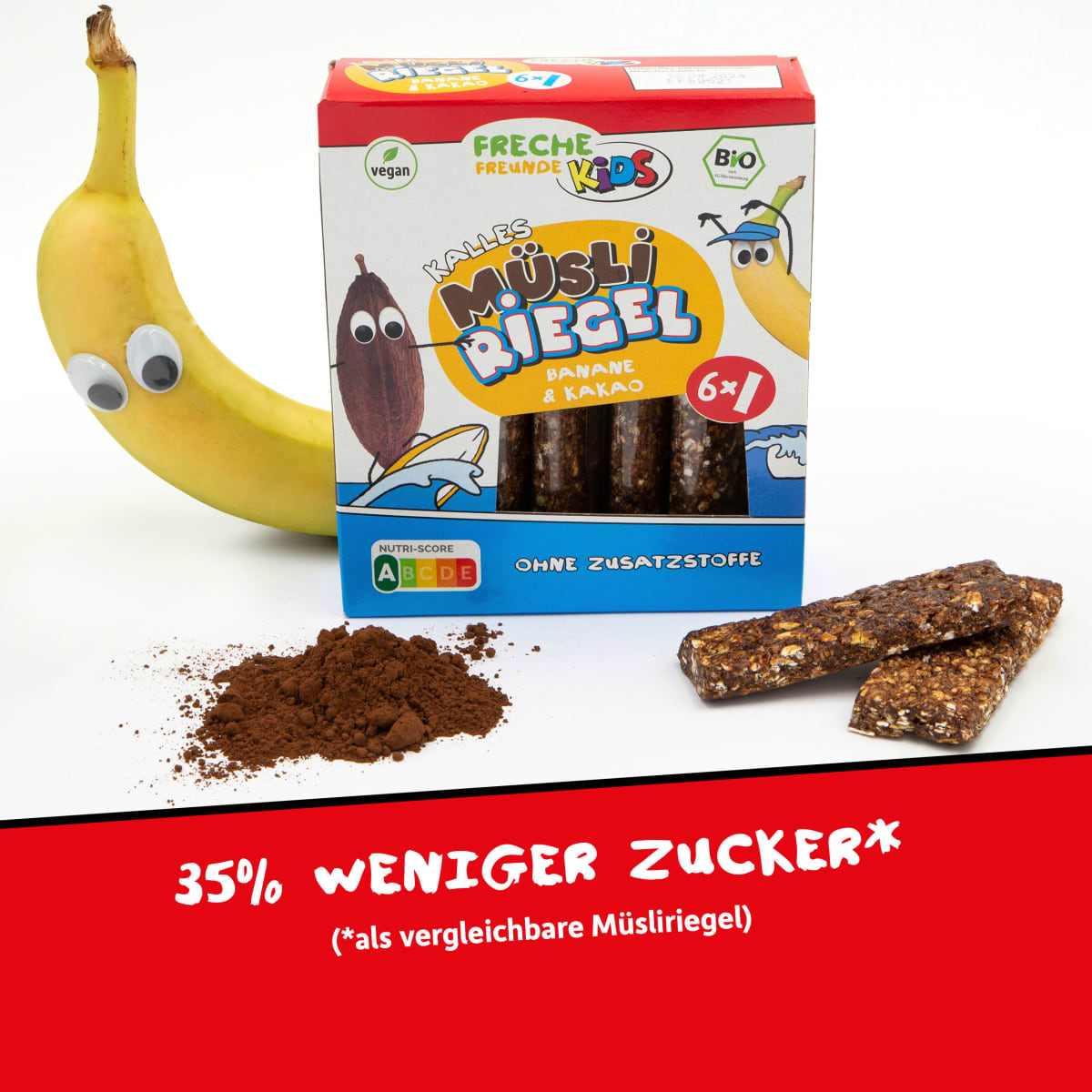 Kindersnack Fruchtriegel Banane & Kakao, ab 3 Jahren (6 x 26 g), 156 g