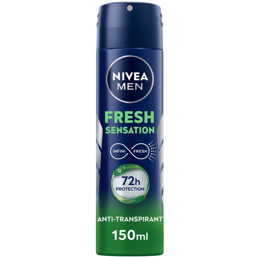 nivea FRESH SENSATION - Déodorant spray homme150ml Anti-transpirant Infini Fresh