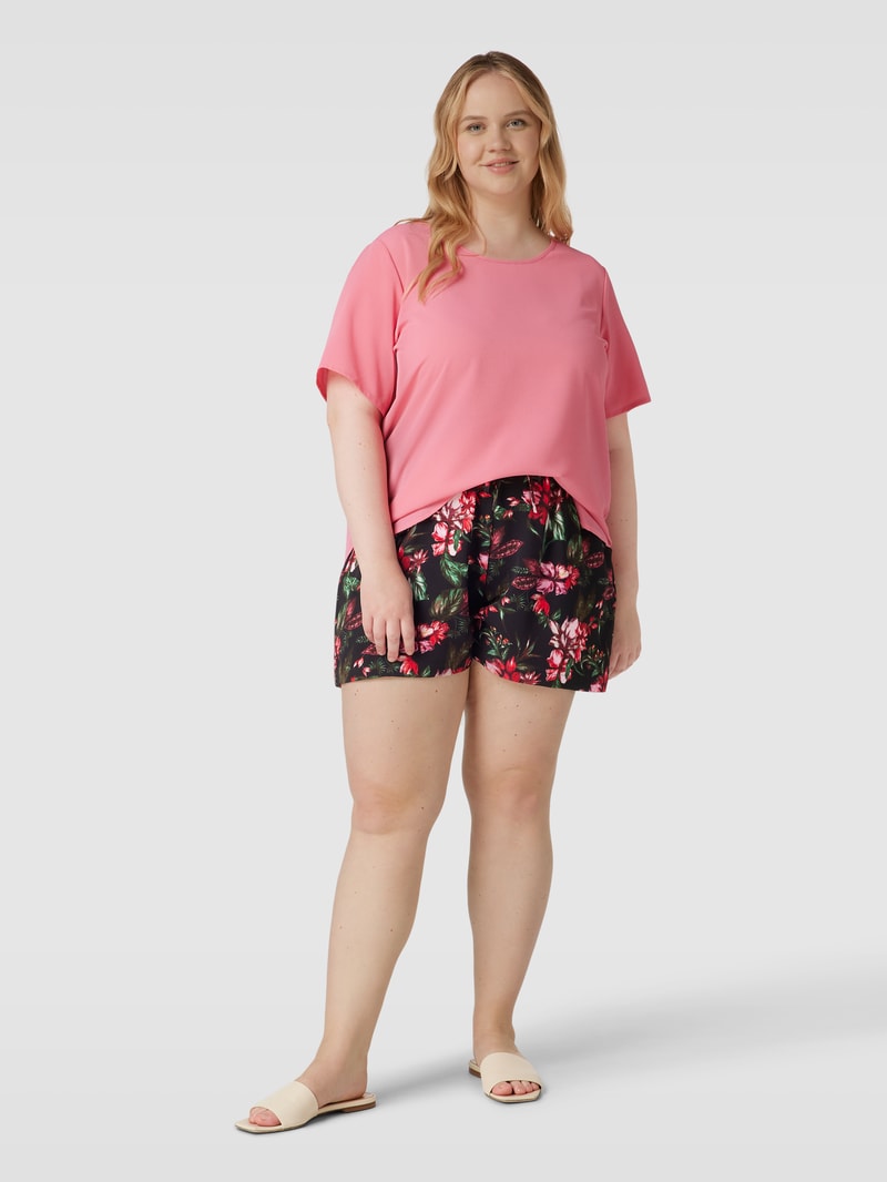 PLUS SIZE Shorts mit Allover-Muster Modell 'LUXFAB' in schwarz