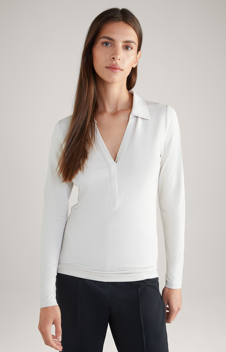Polo-Longsleeve in Hellbeige