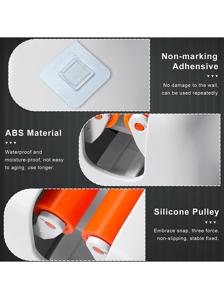 Joybos Besenhalterung in Weiß/ Orange - (B)6 x (H)8 x (T)3 cm günstig kaufen onesize