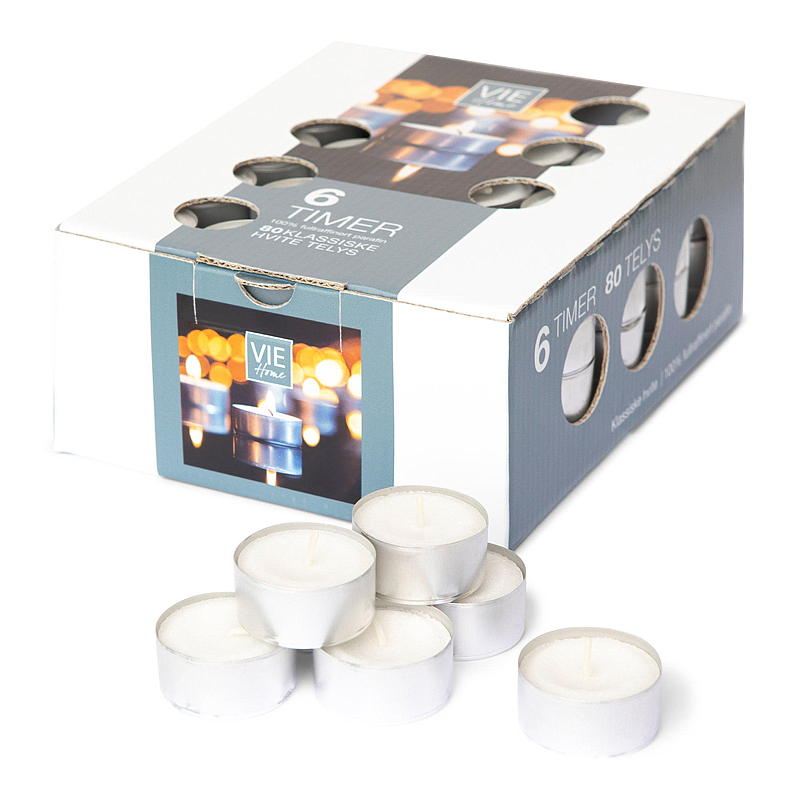 Vie Home Telys 80-pk 6 timer i alukopp