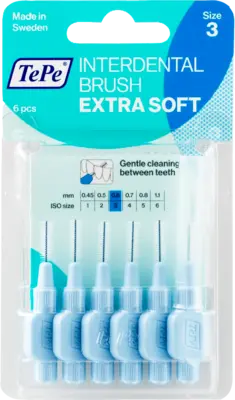 TEPE Interdentalbürste x-weich 0,6mm ISO 3 blau  6 St  Zahnbürste