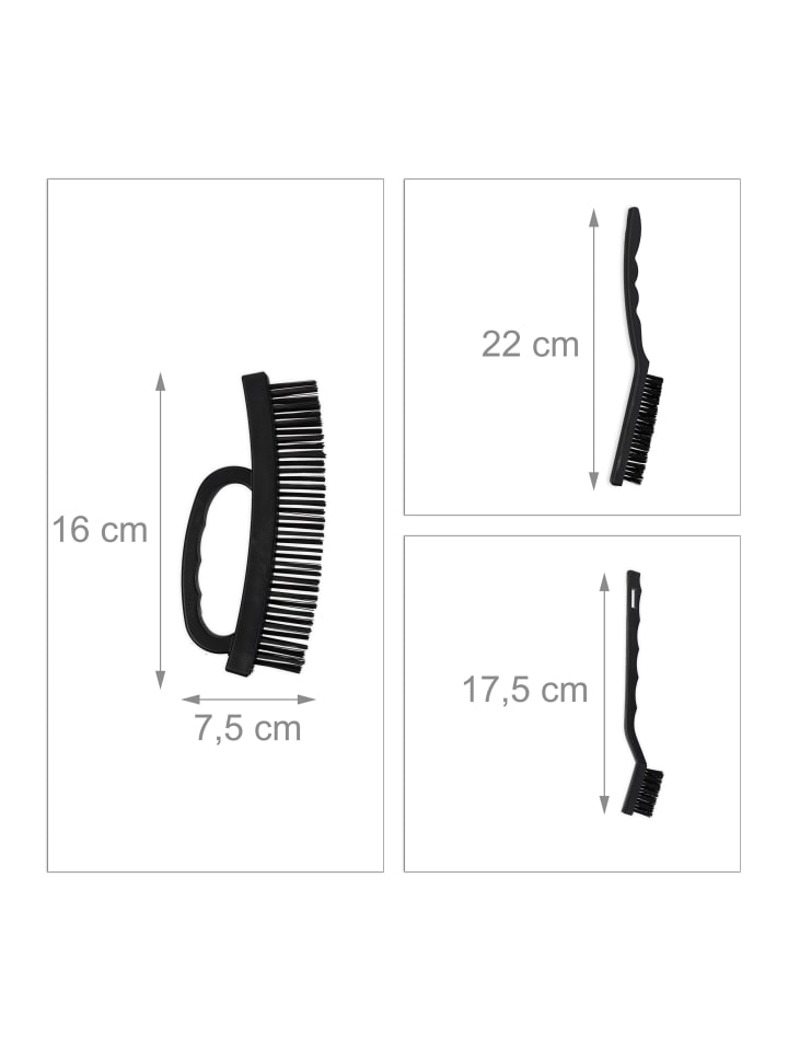 relaxdays 7tlg. Drahtbürsten Set in Schwarz günstig kaufen onesize