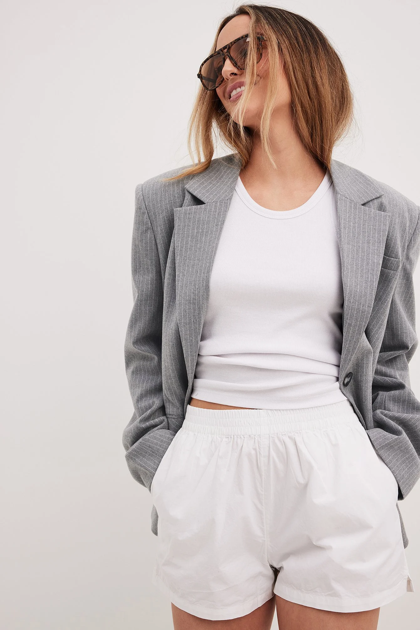 Baumwollshorts mit elastischem Bund